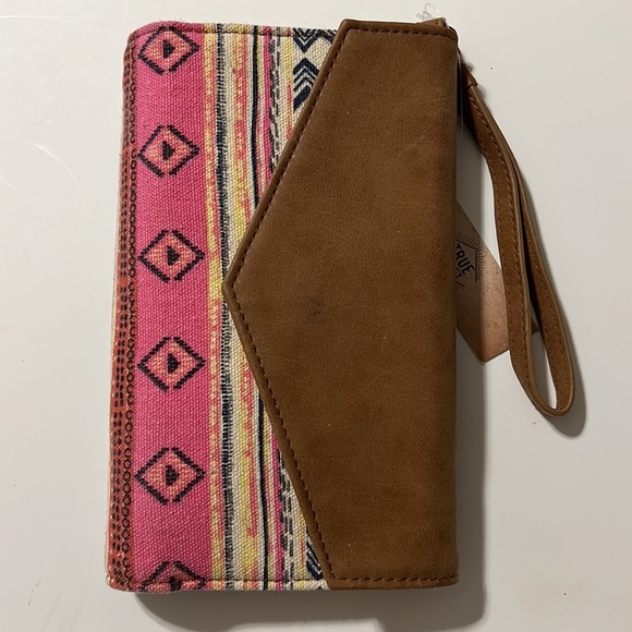 True Craft snap closure wrist wallet c card slots zip change pocket open pouch - Picture 2 of 7